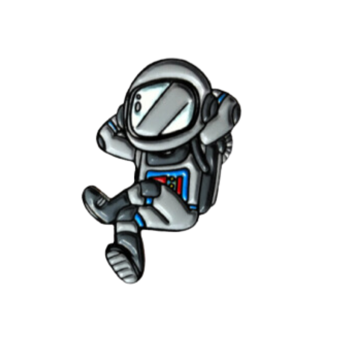 Pin Astronauta Metálico Gris