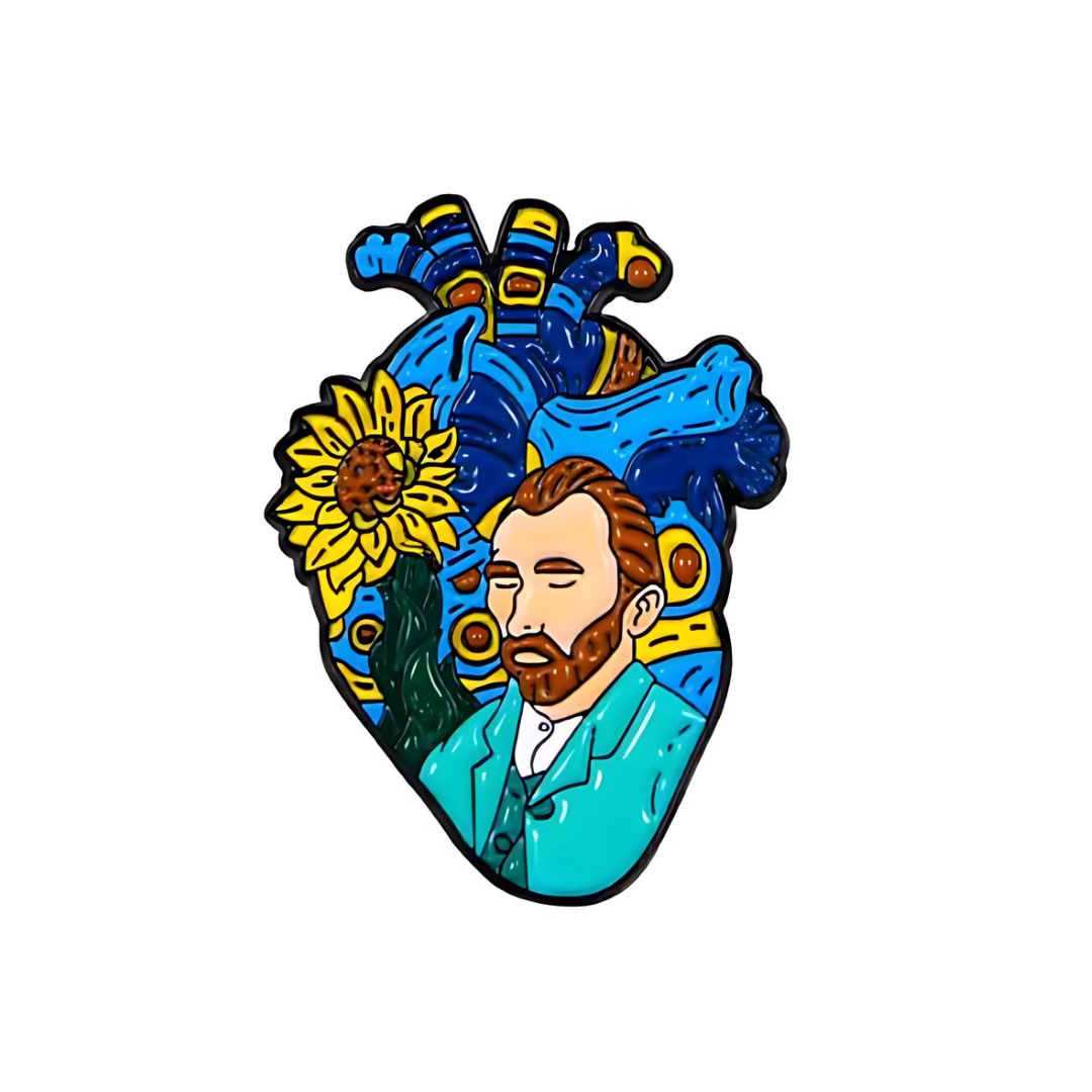 Pin Corazón Van Gogh Metálico
