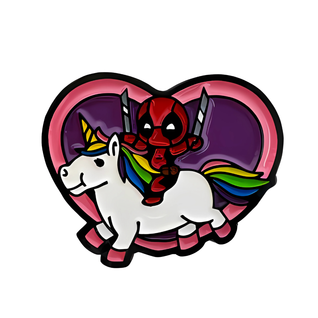 Pin Deadpool Unicornio Metálico