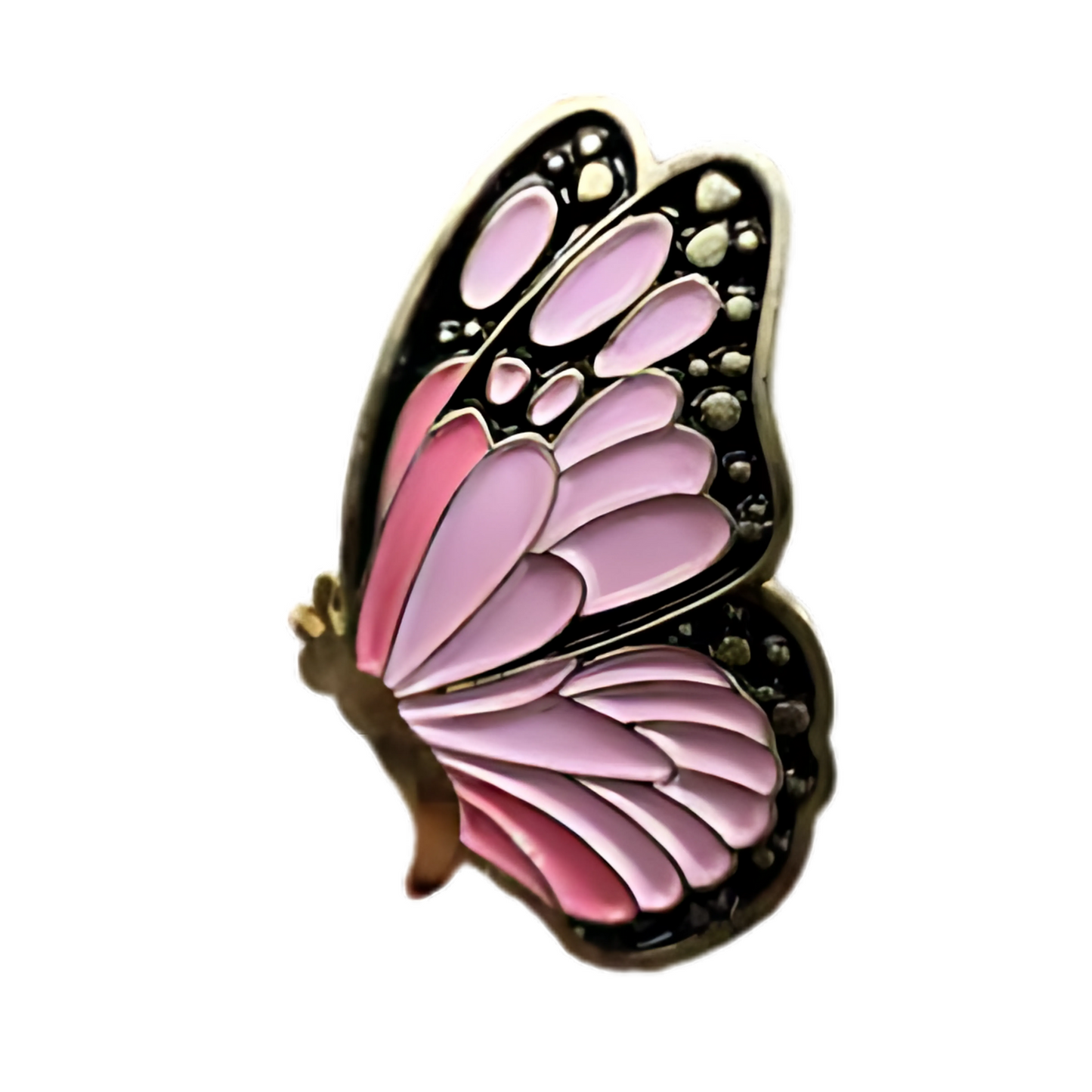 Pin Mariposa Rosa Metálico