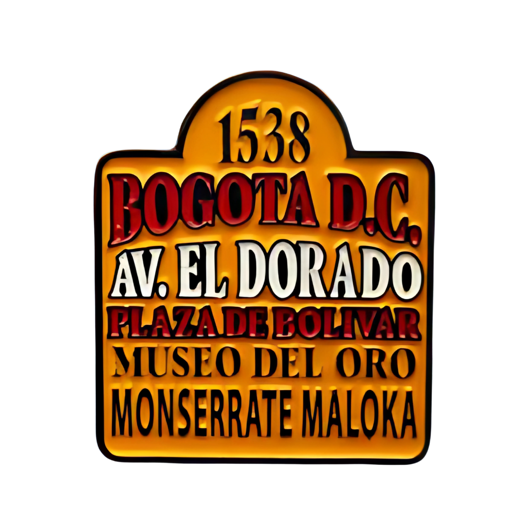 Pin Tabla De Bus Bogotá Metálico Amarilla