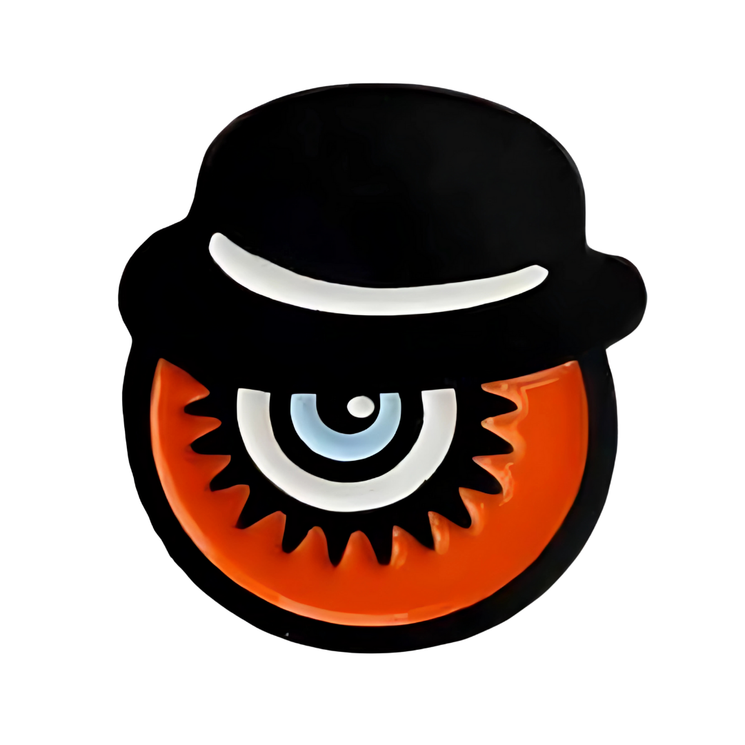 Pin Película Naranja Mecánica Metálico