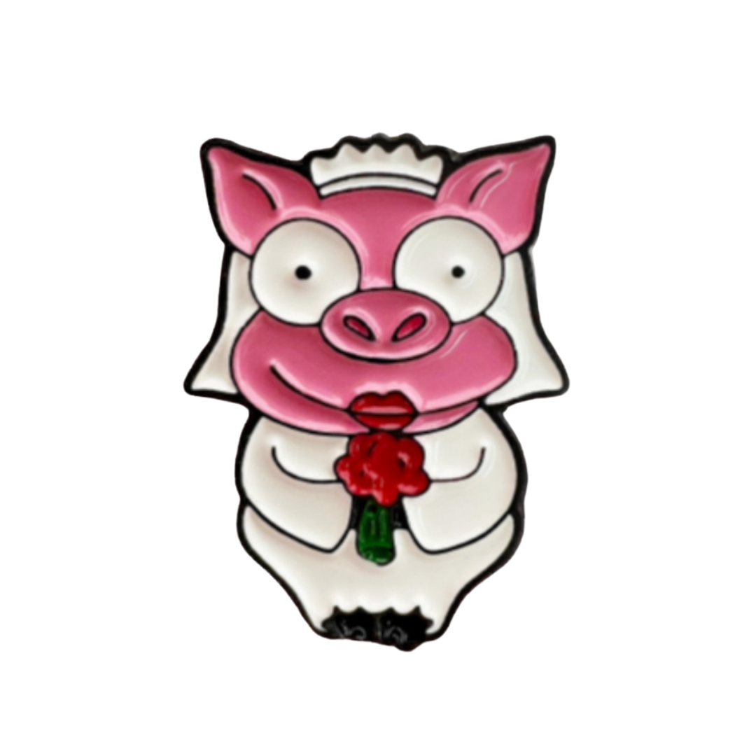 Pines Cerditos Matrimonio Los Simpson Metálicos