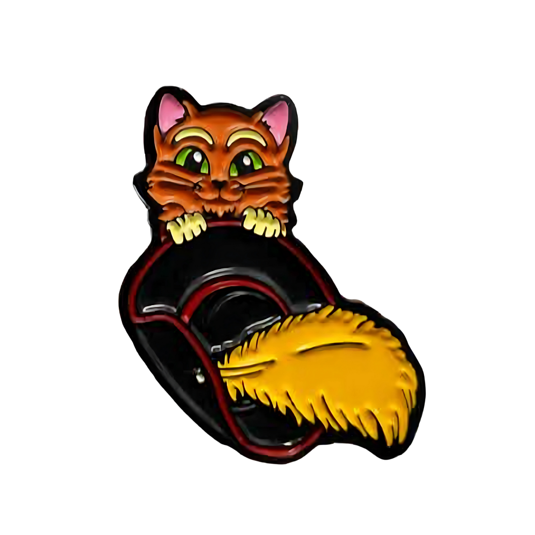 Pin Gato Con Botas Metálico