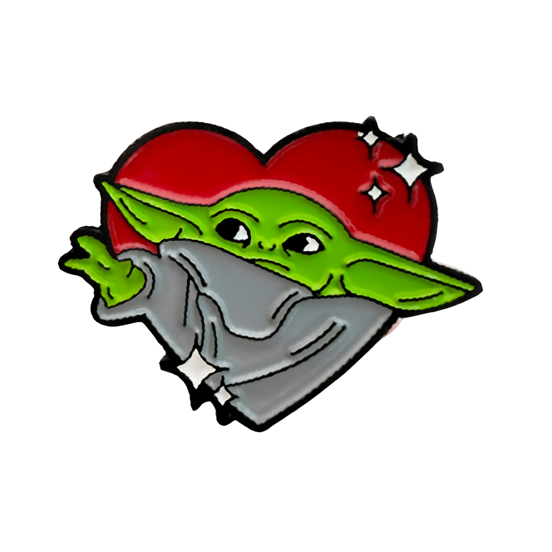 Pin Baby Yoda Corazón Metálico