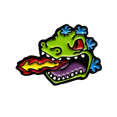 Pin Reptar Fuego Aventuras En Pañales Metálico