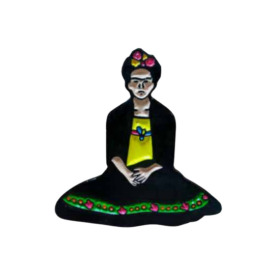 Pin Frida kahalo Vestido Negro Metálico