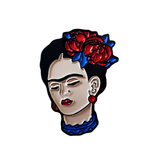 Pin Frida Kahlo Rostro Metálico