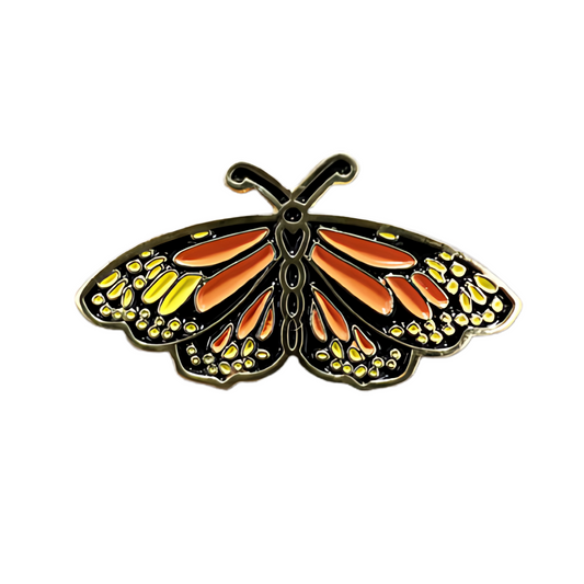Pin Mariposa Naranja Mini Metálico