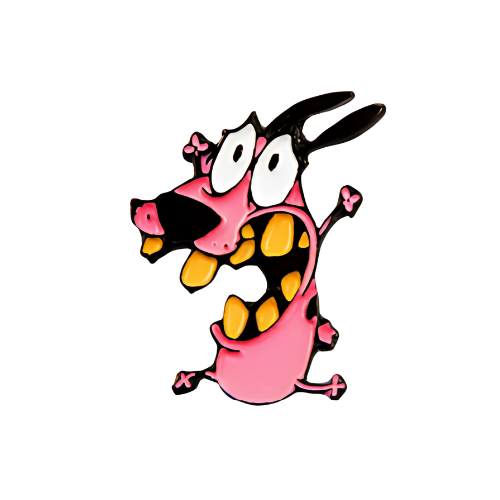 Pin Coraje El Perro Cobarde Grito Metálico