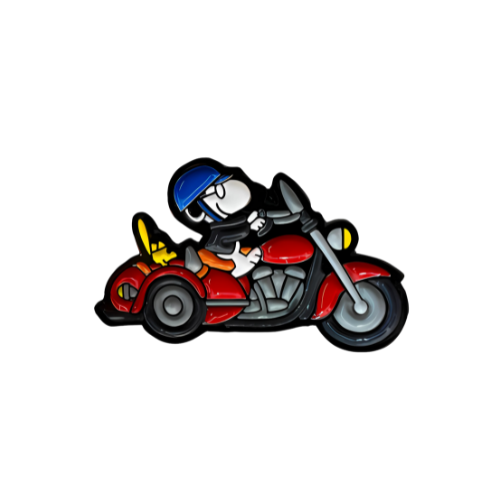 Pin Snoopy En Moto Metálico