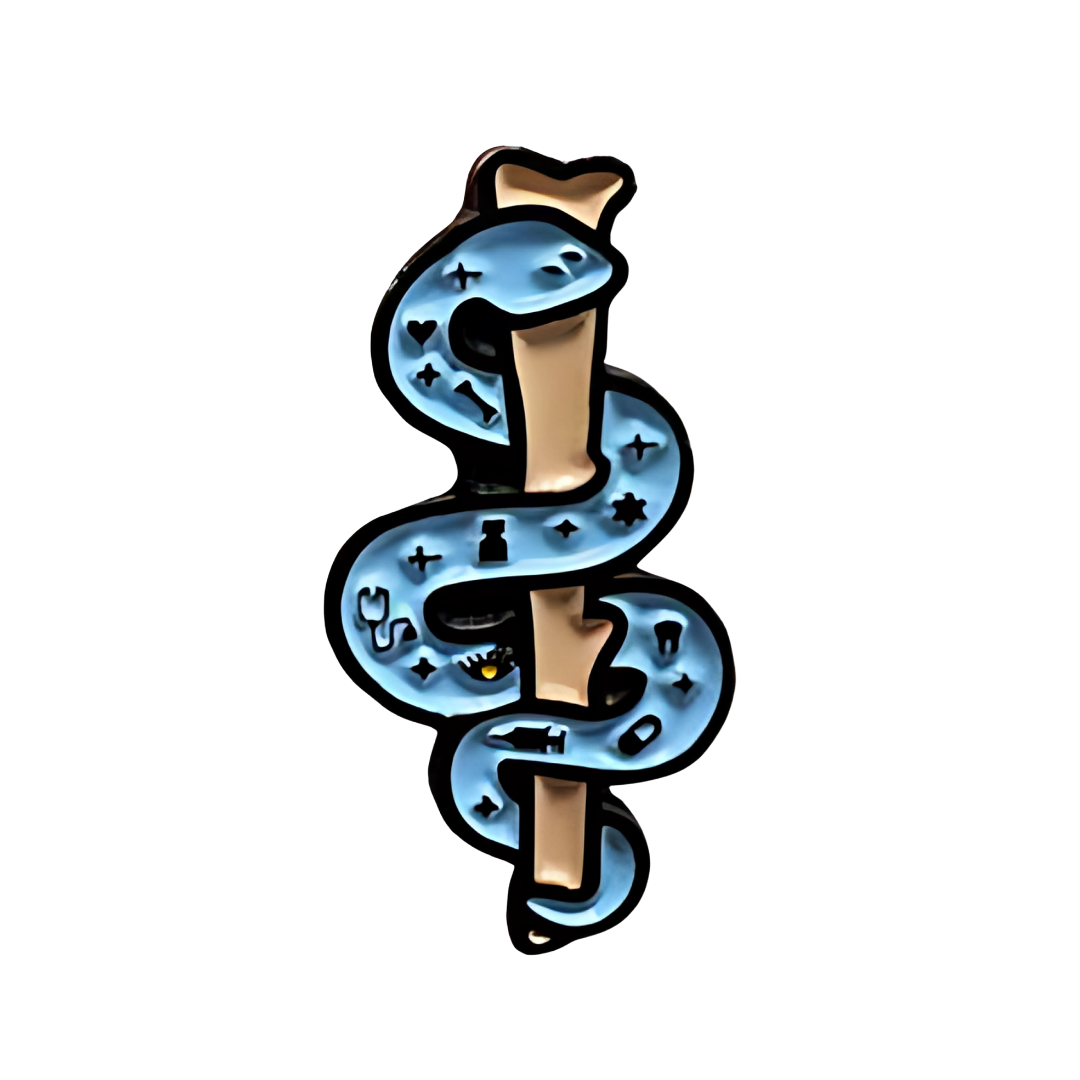 Pin Vara De Esculapio Metálico