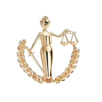 Prendedor Balanza De La Justicia Derecho Metálico