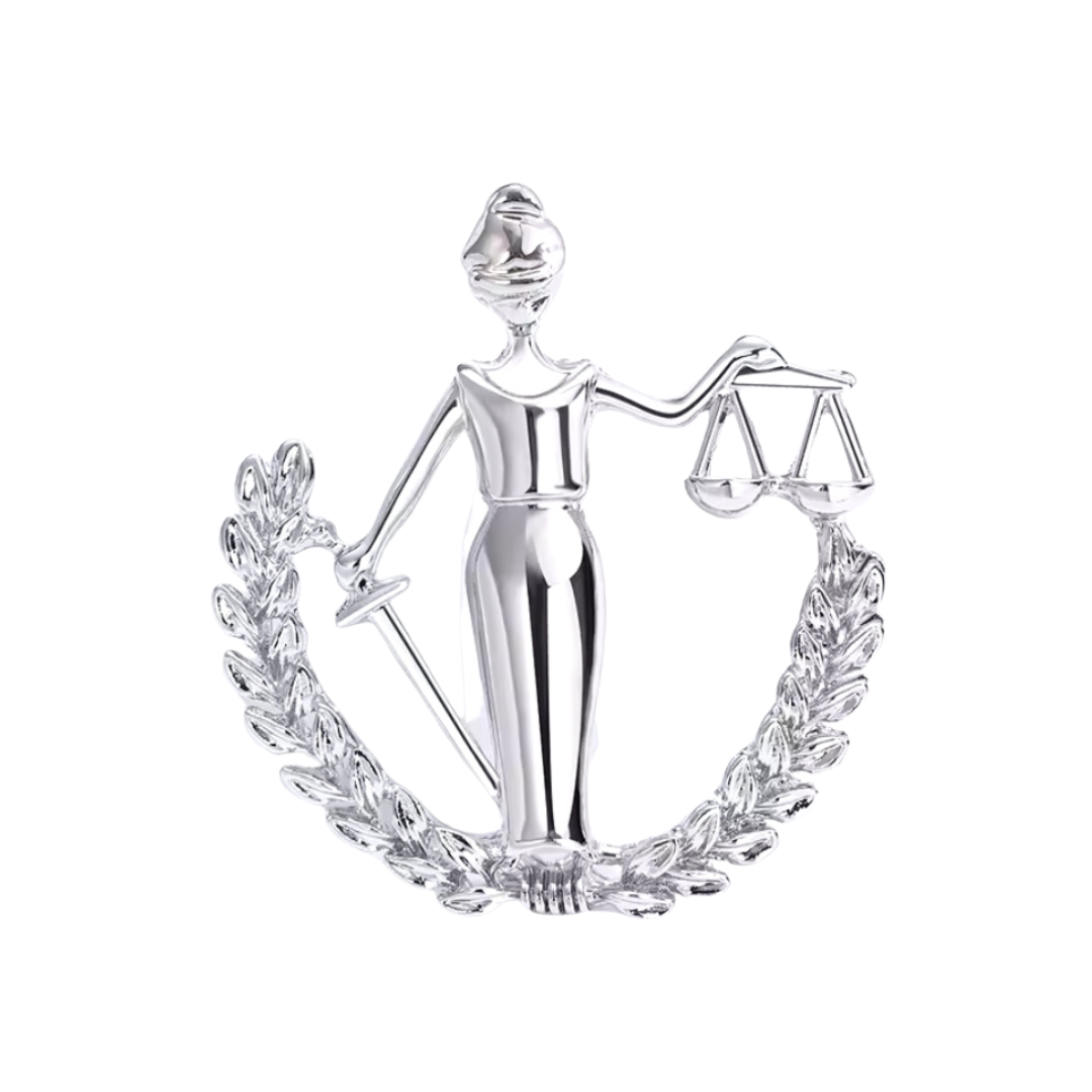 Prendedor Balanza De La Justicia Derecho Metálico