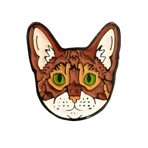 Pin Gato Atigrado Amarillo Metálico